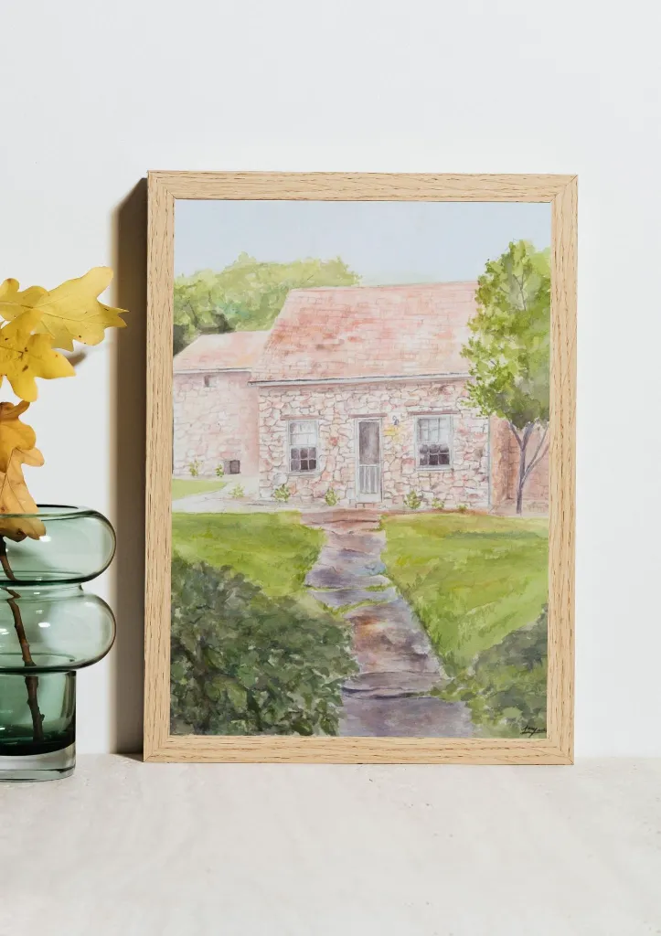 Yellow Abstract Brushstroke Mockup Framed Art.webp