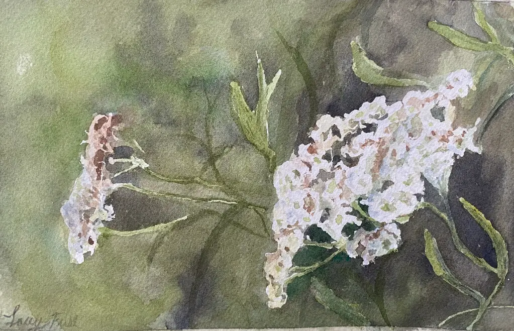 White Flower 5x8 original watercolor
