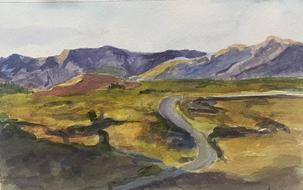 Snow Canyon 5x8 watercolor original