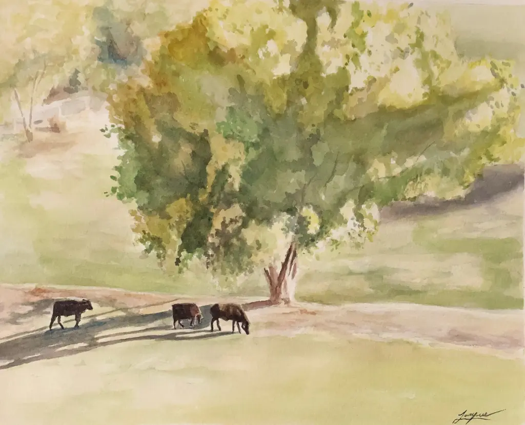 The Back Field 8x10 Watercolor