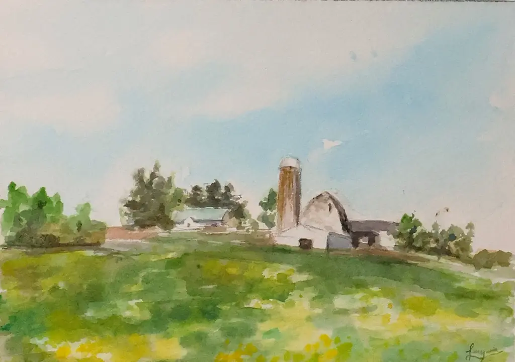 Farm in the Spring 5x7
