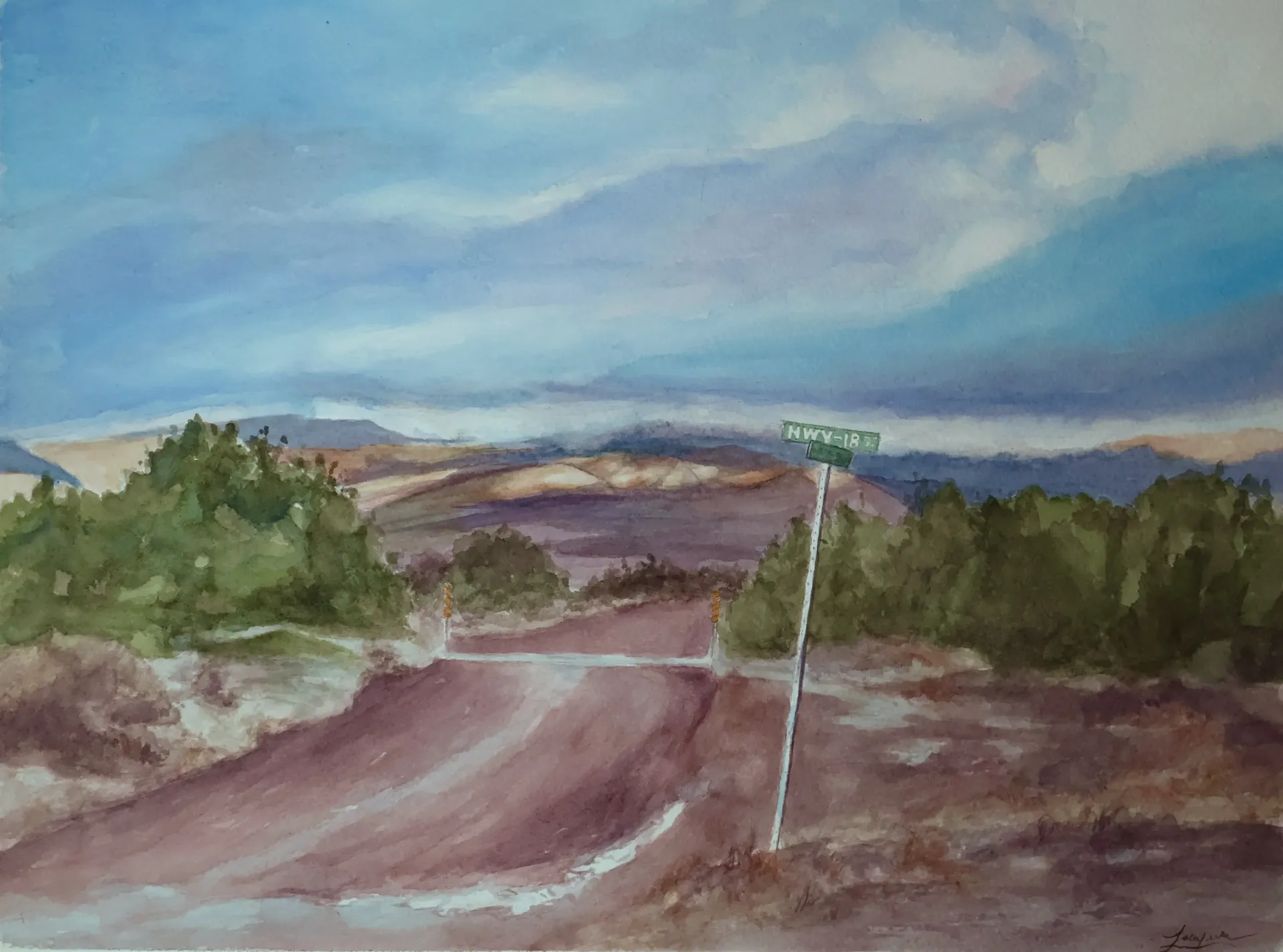 The Old Highway 12x16 Watercolor