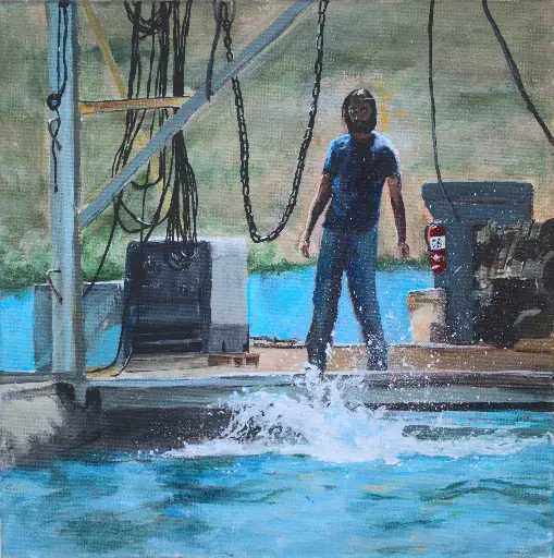 The Docks 12x12 original acrylic 