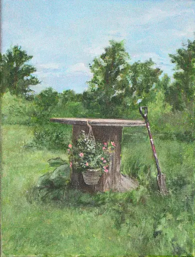 Flowerpot 9x12 original acrylic 