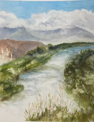 Morning on the River 8x10 Watercolor original