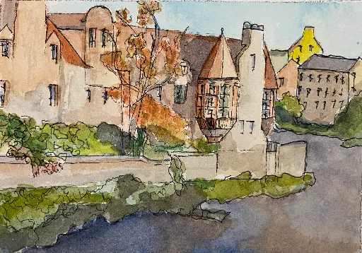 City of Edinburgh 4x6 watercolor original