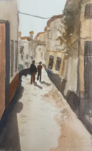 City 5x8 watercolor original