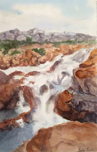 Gunlock Falls 5x8 watercolor original